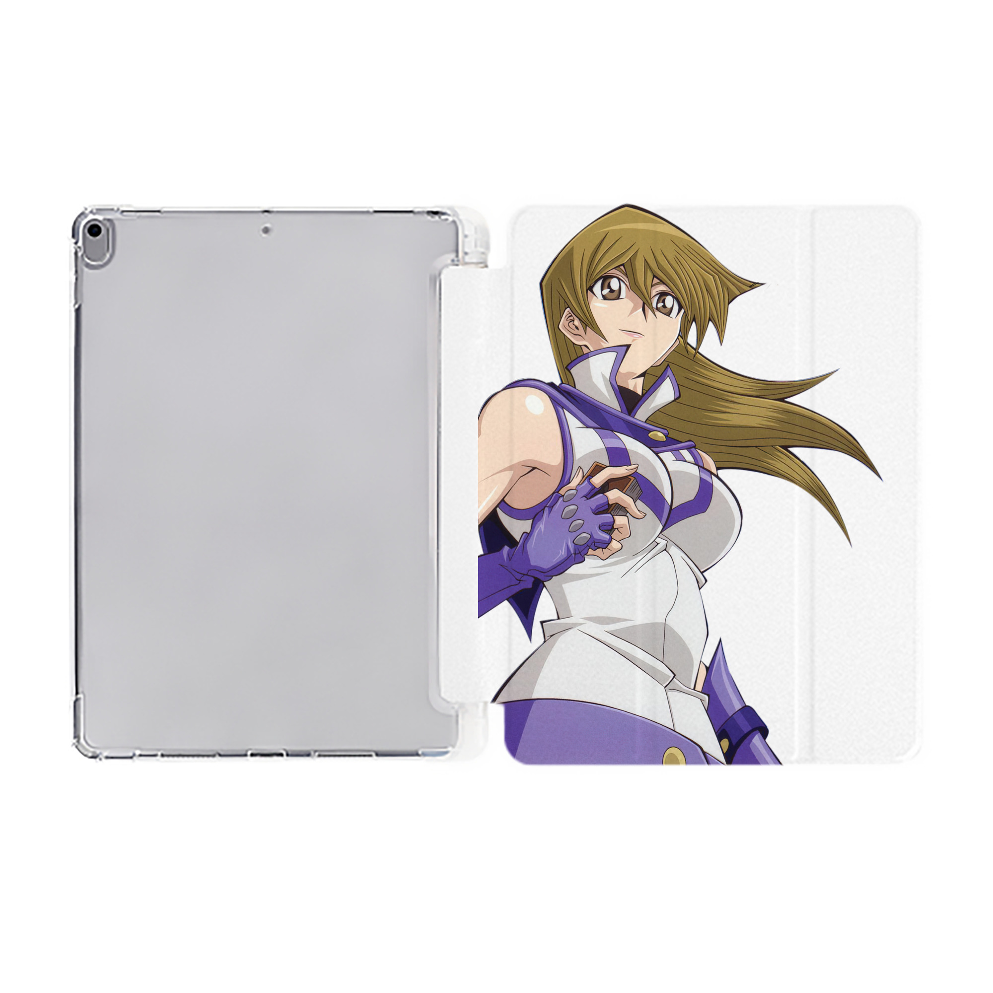 （画像用） 遊☆戯☆王 Yu-Gi-Oh! IPad ケース ペン収納付き 三つ折りスタンド PUレザー×シリコン 対応機種9.5/10.5/10.9インチ